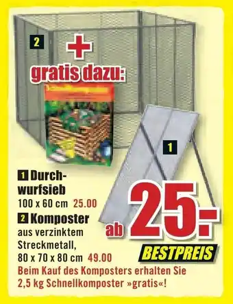 B1 Discount Baumarkt Durchwurfsieb oder Komposter Angebot