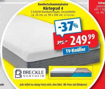 ROLLER Komfortschaummatratze Härtegrad 4 Angebot