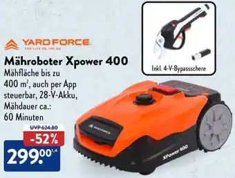 Aldi Nord YARD FORCE Mähroboter Xpower 400 Angebot