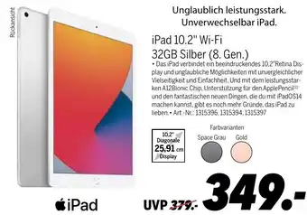 MEDIMAX iPad 10.2" Wifi 32GB Silber (8.Gen.) Angebot