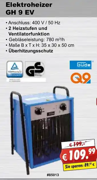 Stabilo Fachmarkt Güde Elektroheizer GH 9 EV Angebot