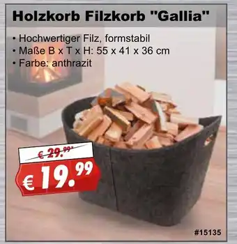 Stabilo Fachmarkt Holzkorb Filzkorb Gallia Angebot