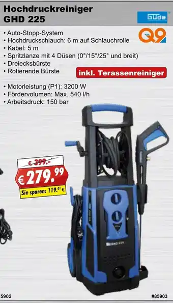 Stabilo Fachmarkt Güde Hochdruckreiniger GHD 225 Angebot