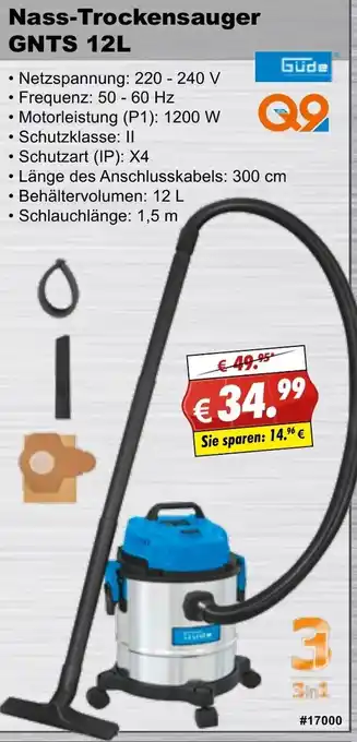 Stabilo Fachmarkt Güde Nass/Trockensauger GNTS 12L Angebot