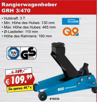 Stabilo Fachmarkt Güde Rangierwagenheber GRH 3/470 Angebot