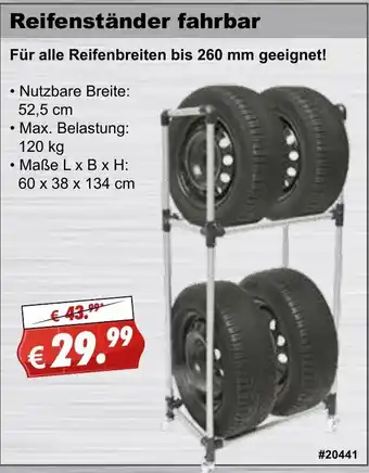 Stabilo Fachmarkt Reifenständer fahrbar Angebot