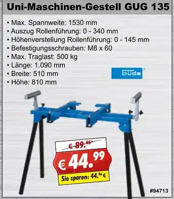 Stabilo Fachmarkt Güde Uni Maschinen Gestell GUG 135 Angebot