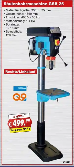 Stabilo Fachmarkt Säulenbohrmaschine GSB 25 Angebot