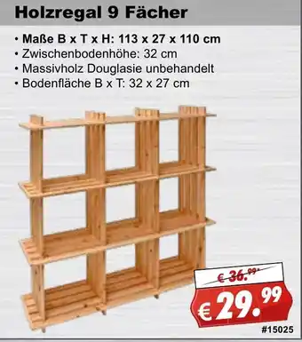 Stabilo Fachmarkt Holzregal 9 Fächer Angebot