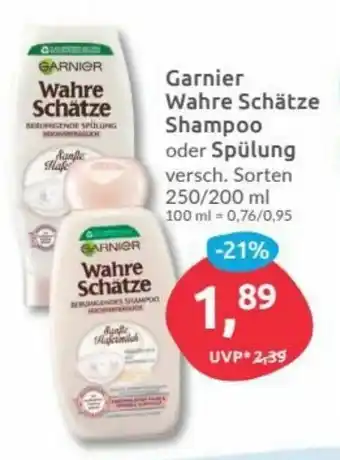 Budni Garnier Wahre Schätze Shampoo oder Spülung 200-250ml Angebot