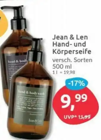 Budni Jean & Len Hand und Körperseife 500ml Angebot