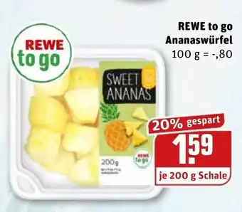 REWE Rewe to go Ananaswürfel 200g Angebot