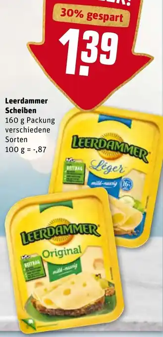 REWE Leerdammer Scheiben 160 g Angebot