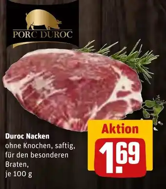 REWE Duroc Nacken ohne Knochen, saftig 100 g Angebot