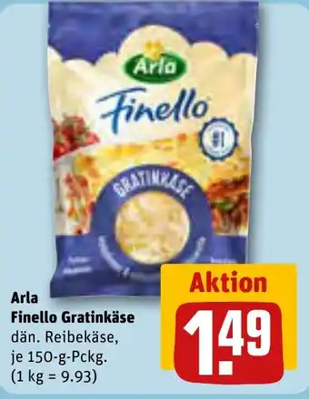 REWE Arla Finello Gratinkäse 150-g-Pckg. Angebot