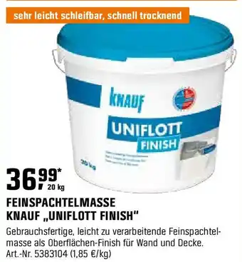 OBI KNAUF FEINSPACHTELMASSE ,,UNIFLOTT FINISH" Angebot