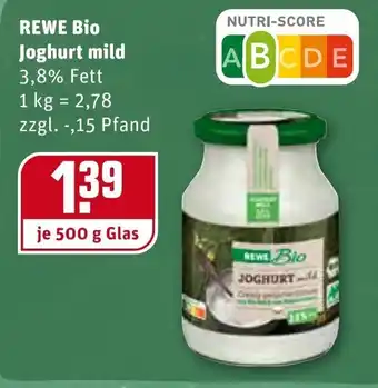 REWE Rewe Bio Joghurt mild 500g Angebot