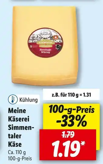 Lidl Meine käserei simmentaler käse Angebot