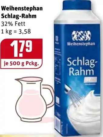 REWE Weihenstephan Schlagrahm 500g Angebot