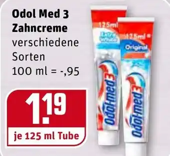 REWE Odol med 3 Zahncreme 125 ml Tube Angebot