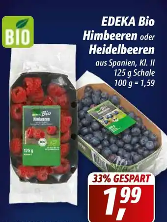 Simmel Edeka Bio Himbeeren oder Heidelbeeren 125g Angebot