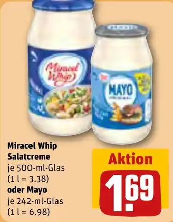 REWE Miracel Whip Salatcreme 500-ml-Glas oder Mayo 242-ml-Glas Angebot