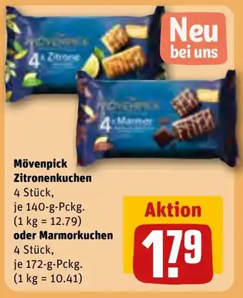 REWE Mövenpick Zitronenkuchen 140-g-Pckg. oder Marmorkuchen 172 g Pckg. Angebot