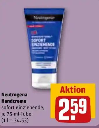 REWE Neutrogena Handcreme 75 ml Tube Angebot