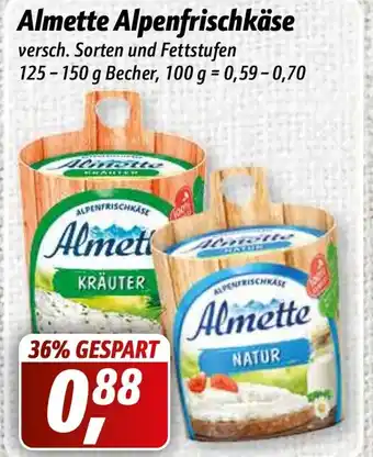 Simmel Almette Alpenfrischkäse 125-150g Becher Angebot