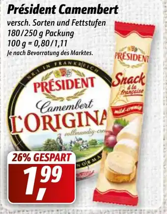 Simmel Président Camembert 180/250g Angebot