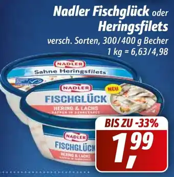 Simmel Nadler Fischglück oder Heringsfilets 300/400g Becher Angebot