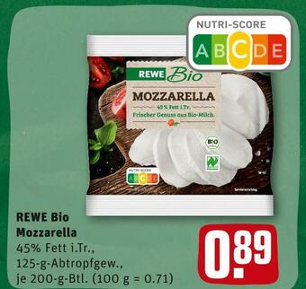 REWE Rewe bio mozzarella Angebot