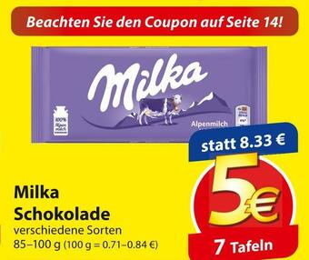 Famila Nord Ost Milka schokolade Angebot
