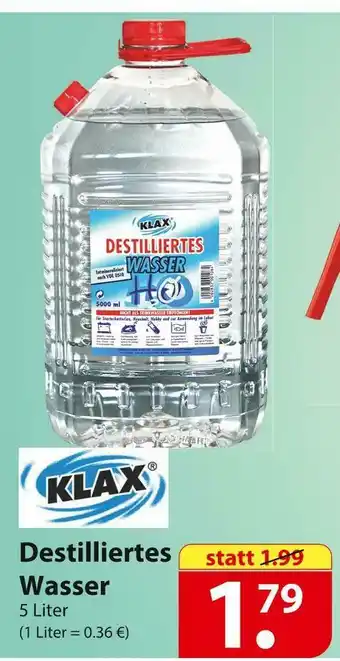 Famila Nord Ost Klax destilliertes wasser Angebot