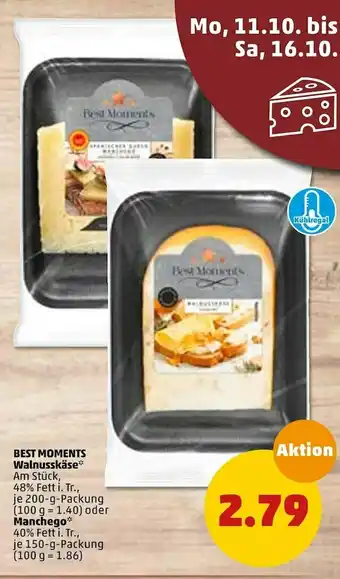 PENNY Best moments walnusskäse oder manchego Angebot