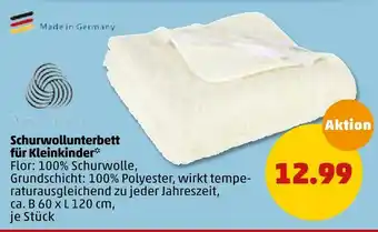 PENNY Schurwollunterbett für kleinkinder Angebot