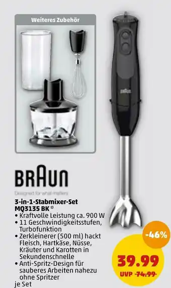 PENNY Braun 3-in-1-stabmixer-set mq3135 bk Angebot