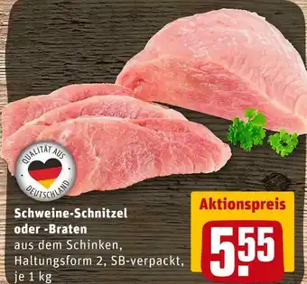 REWE Schweineschnitzel oder -braten Angebot