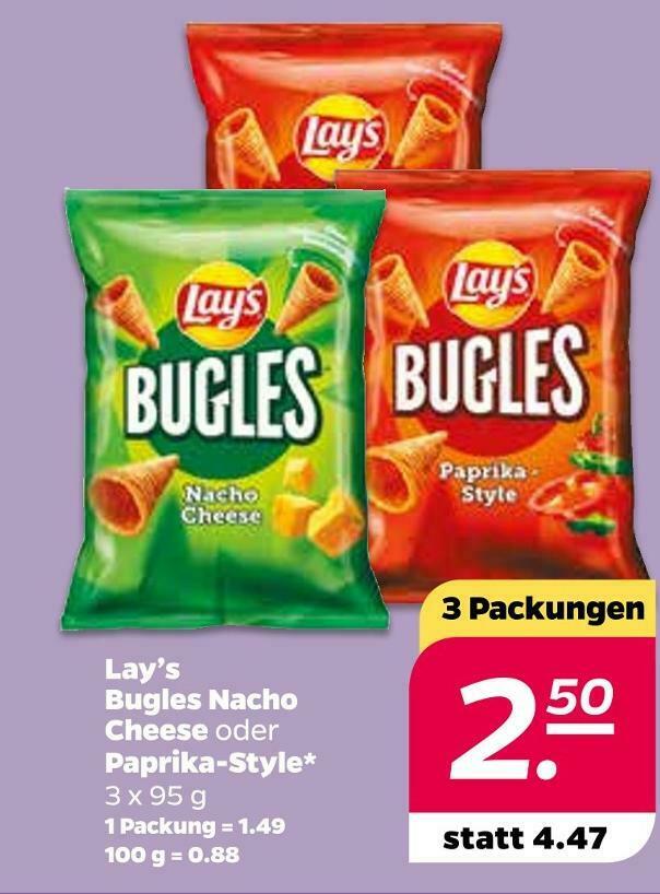 Lay’s bugles nacho cheese oder paprikastyle Angebot bei NETTO