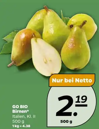 NETTO Go bio birnen Angebot