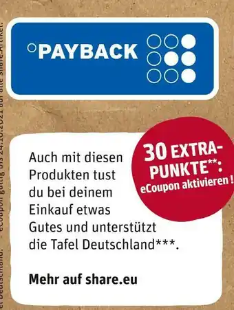 REWE Payback 30 extra-punkte. ecoupon aktivieren! Angebot