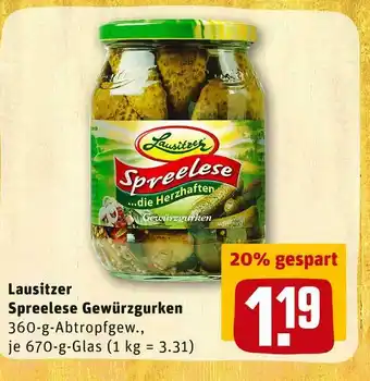 REWE Lausitzer spreelese gewürzgurken Angebot