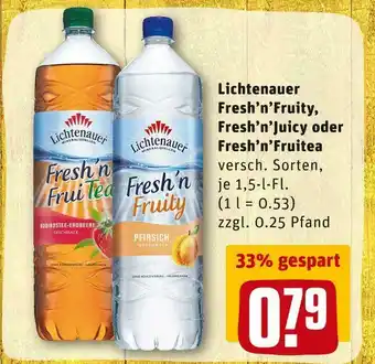 REWE Lichtenauer fresh’n’fruity, fresh’n’juicy oder fresh’n’fruitea Angebot