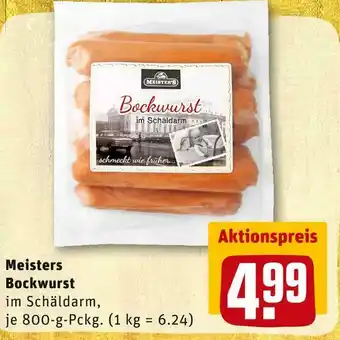 REWE Meisters bockwurst Angebot