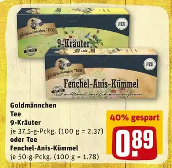 REWE Goldmännchen tee Angebot