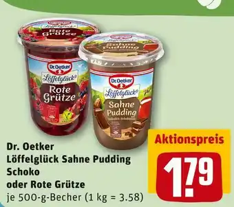 REWE Dr. oetker löffelglück sahne pudding schoko oder rote grütze Angebot