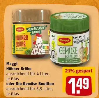 REWE Maggi hühner brühe oder bio gemüse bouillon Angebot