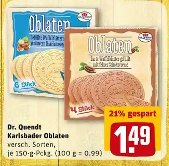 REWE Dr. quendt karlsbader oblaten Angebot