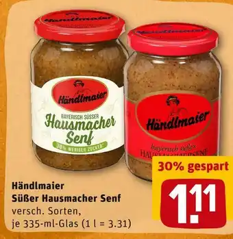 REWE Händlmaier süßer hausmacher senf Angebot