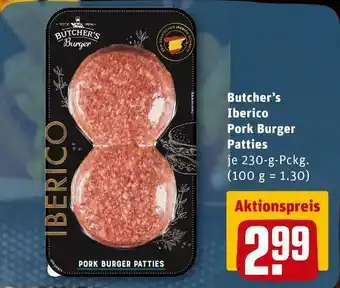 REWE Butcher’s iberico pork burger patties Angebot